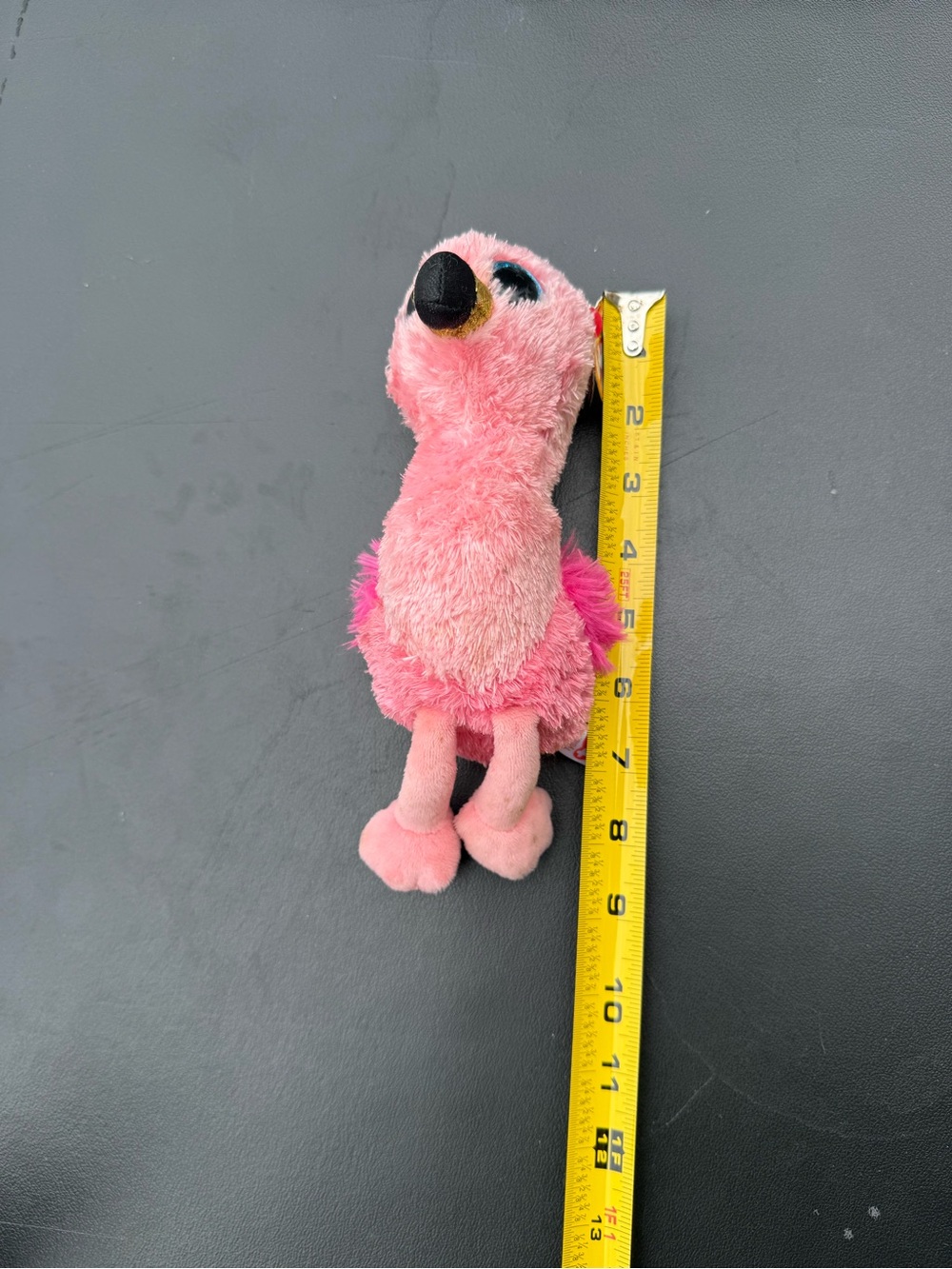 Ty Pink Plush Flamingo Dog Toy with Black Beak